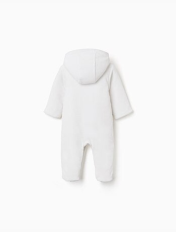 Combipilote en velours rembourré avec capuche et broderie