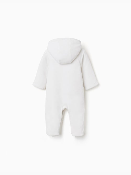 Combipilote en velours rembourré avec capuche et broderie - Kiabi
