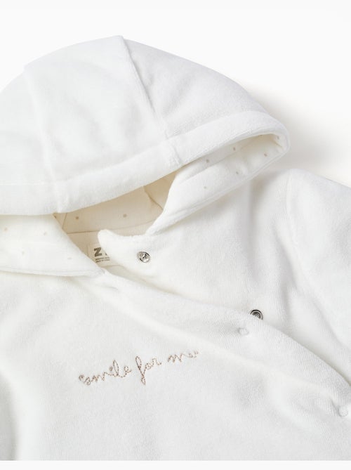 Combipilote en velours rembourré avec capuche et broderie - Kiabi