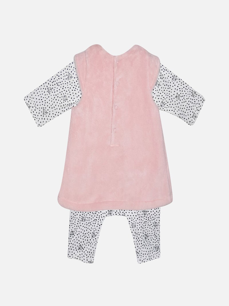 COMBIROBE NAISSANCE FLORIDA VELBOA DOUX Rose - Kiabi