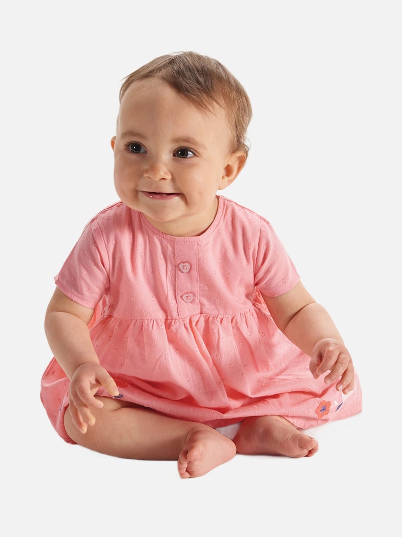 COMBIROBE NAISSANCE MANCHES COURTES EMELINE Rose - Kiabi