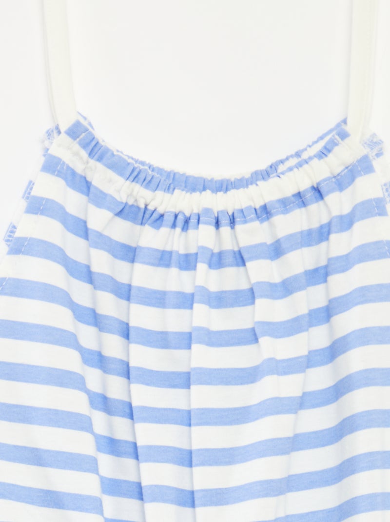 Combishort à bretelles avec imprimé BLEU - Kiabi