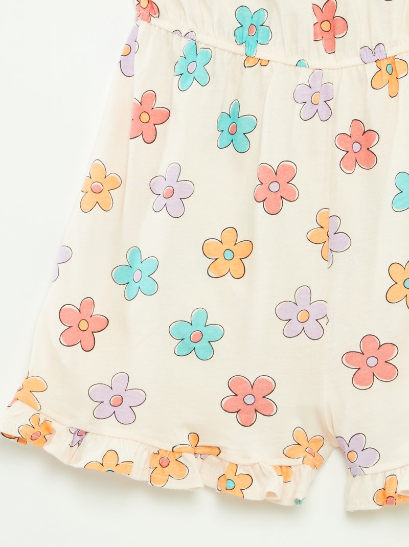 Combishort à bretelles avec imprimé ROSE - Kiabi