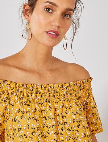 Combishort à encolure bardot - Kiabi