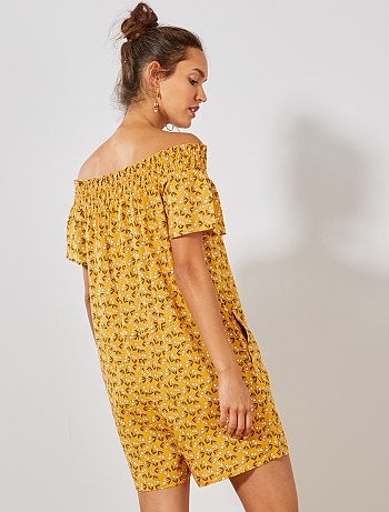 Combishort à encolure bardot - Kiabi