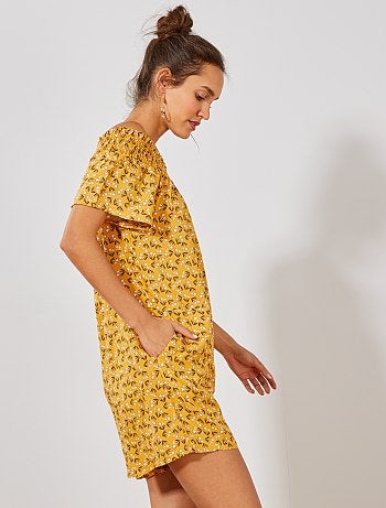 Combishort à encolure bardot - Kiabi