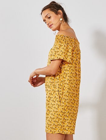 Combishort à encolure bardot - Kiabi