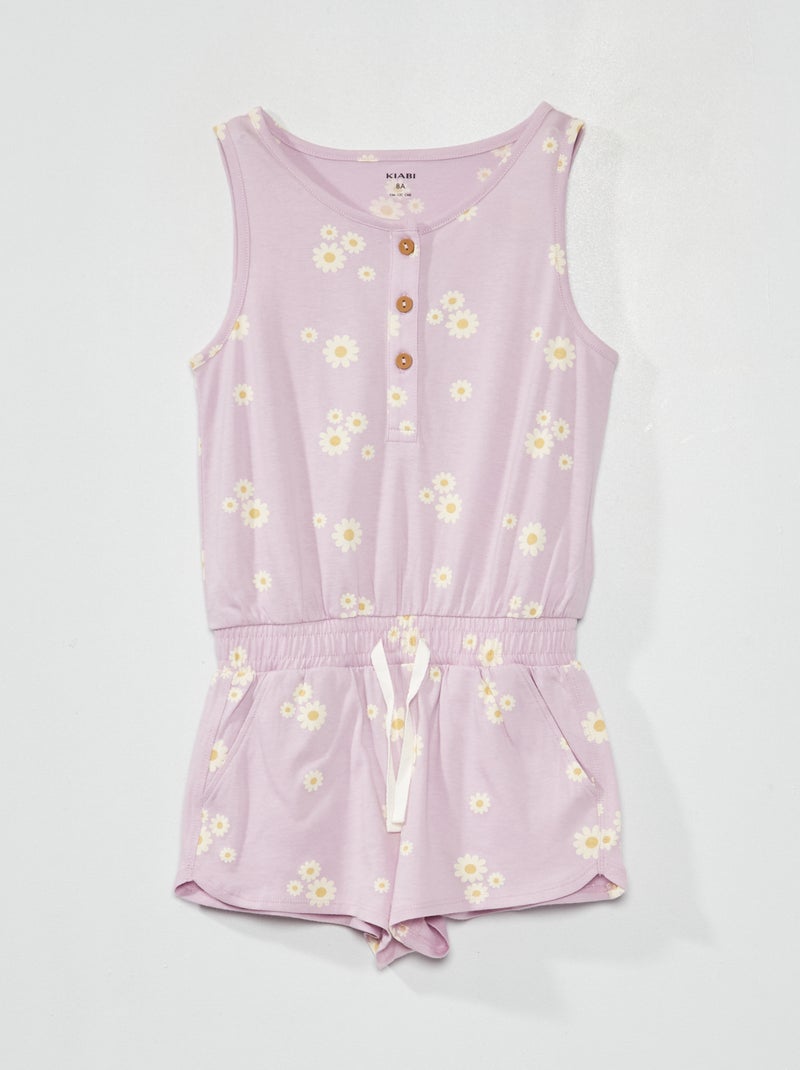 Combishort à motif Violet - Kiabi