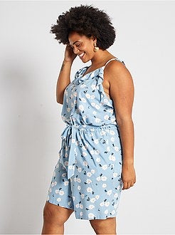 Combishort à volant imprimée 'fleurs' - Kiabi