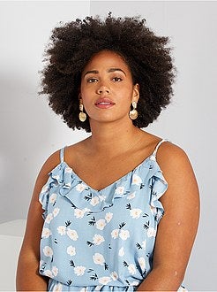 Combishort à volant imprimée 'fleurs' - Kiabi