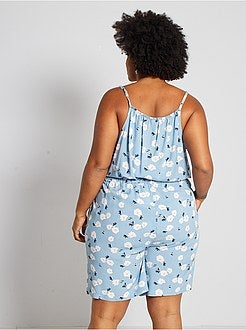 Combishort à volant imprimée 'fleurs' - Kiabi