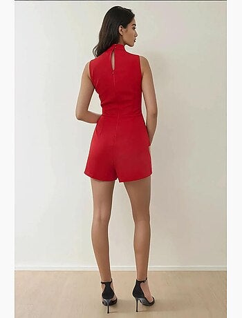 Combishort ajustée col montant sans manches ceinture à nouer hiccup