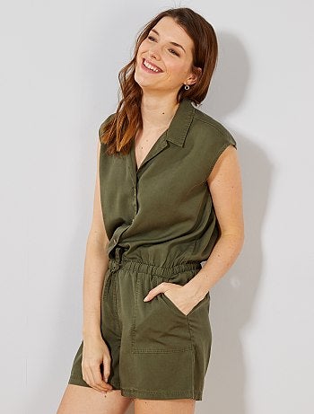 Combishort avec col chemise - Kiabi