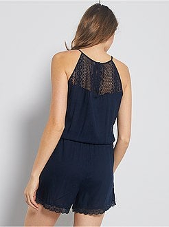 Combishort avec détails en macramé - Kiabi