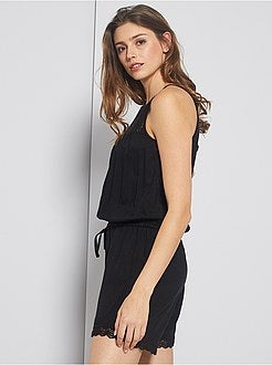 Combishort avec détails en macramé - Kiabi