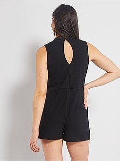 Combishort avec encolure résille - Kiabi