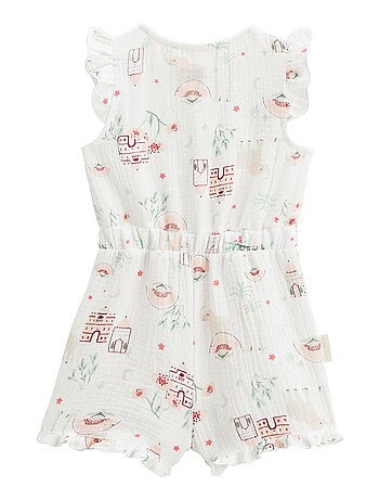 Combishort bébé + chapeau en gaze de coton Arya