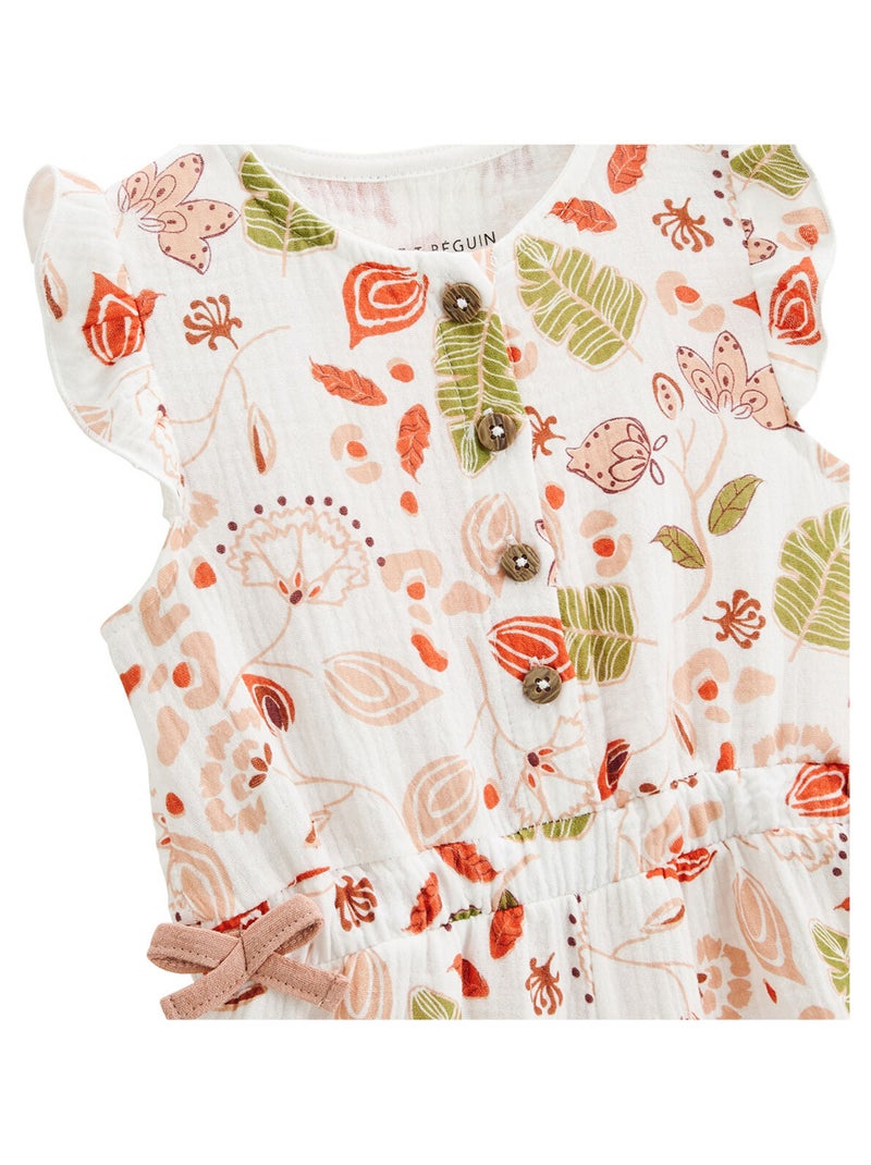 Combishort bébé + chapeau en gaze de coton Mindanao Rose - Kiabi