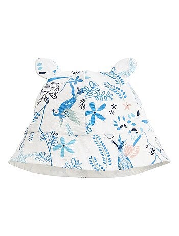 Combishort bébé + chapeau en gaze de coton Océan d'amour