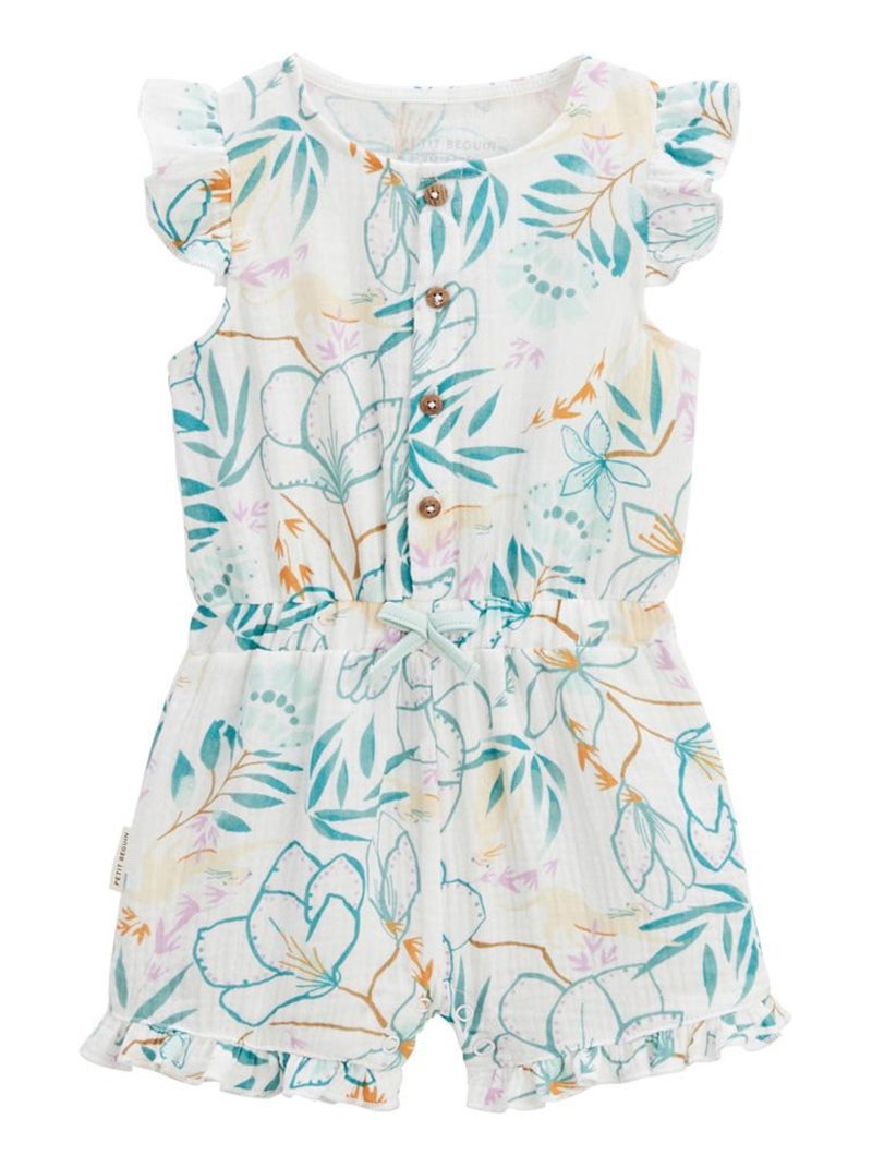 Combishort bébé + chapeau en gaze de coton Patroika Ecru - Kiabi