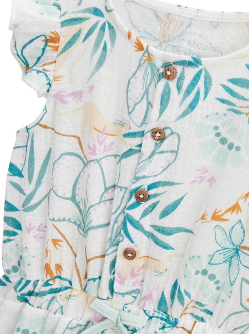 Combishort bébé + chapeau en gaze de coton Patroika Ecru - Kiabi