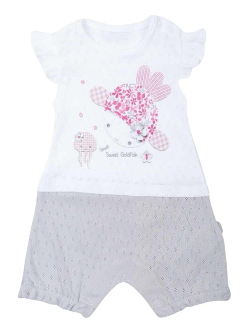 Combishort bébé en coton jacquard biologique, Doris Kitikate - Kiabi