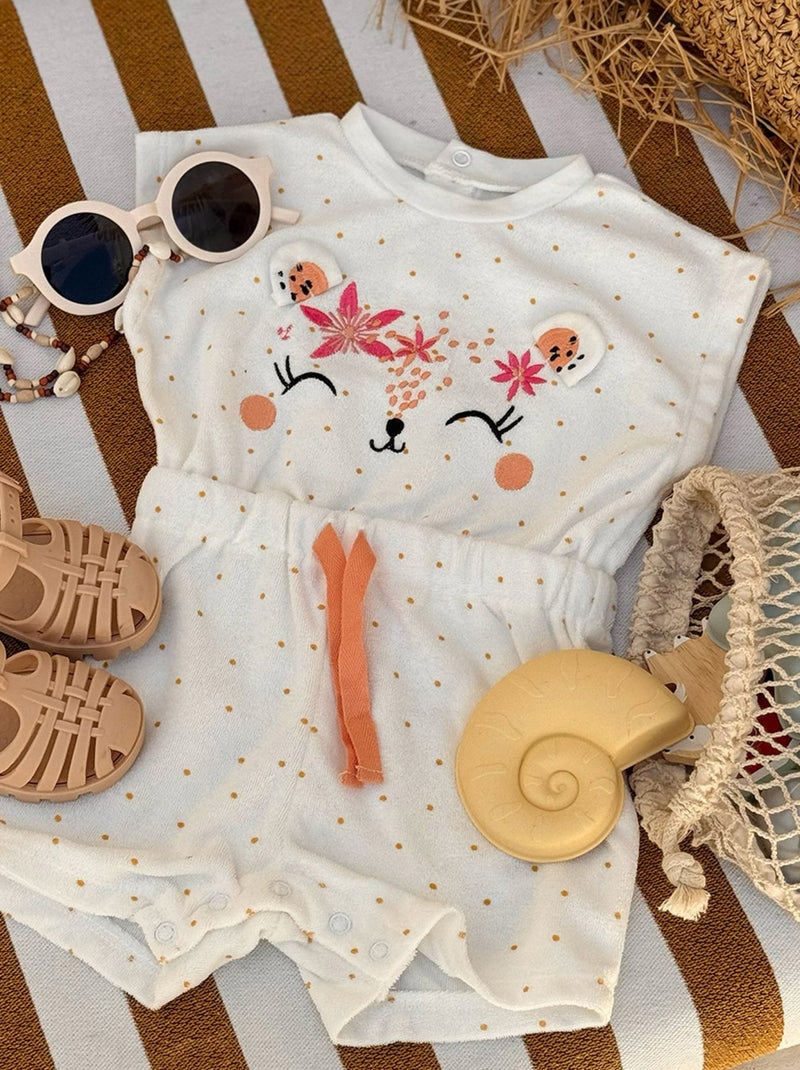 Combishort bébé en éponge Bahamas Ecru - Kiabi