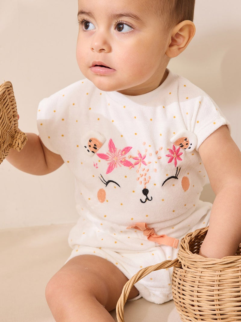 Combishort bébé en éponge Bahamas Ecru - Kiabi