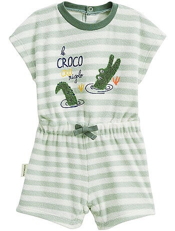 Combishort bébé en éponge Crocro rigolo