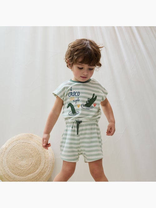 Combishort bébé en éponge Crocro rigolo - Kiabi