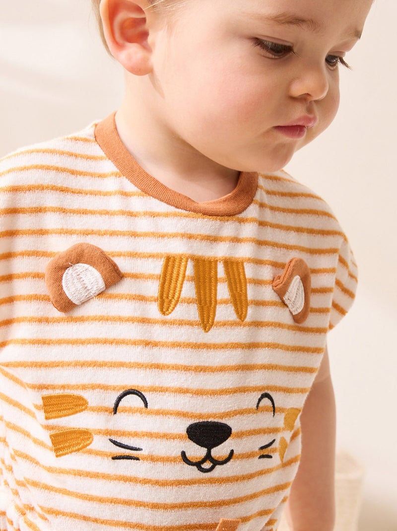 Combishort bébé en éponge Mio Ecru - Kiabi
