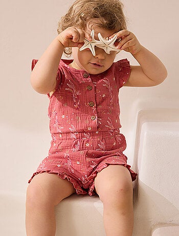 Combishort bébé en gaze de coton Fiesta
