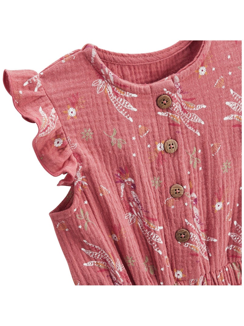 Combishort bébé en gaze de coton Fiesta Rose - Kiabi