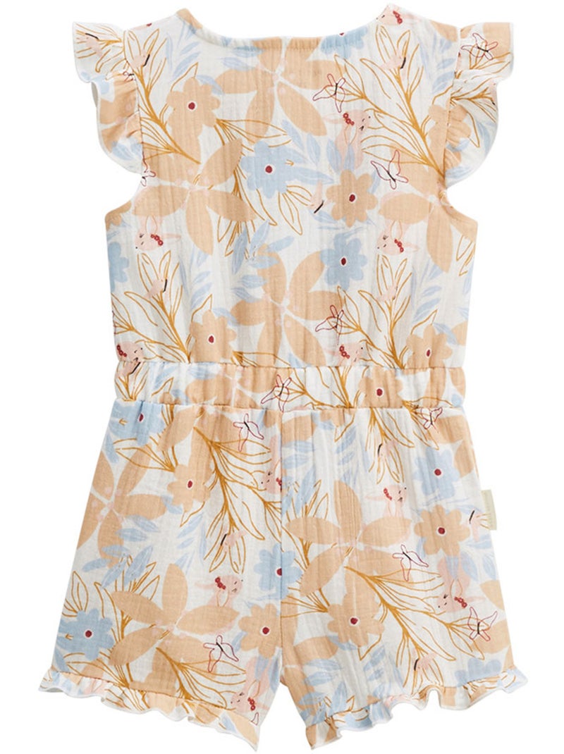 Combishort bébé en gaze de coton Praline Orange - Kiabi
