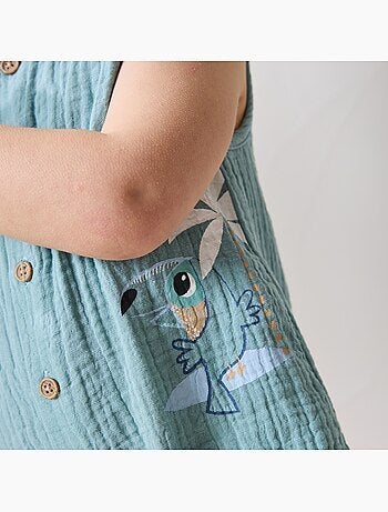 Combishort bébé en gaze de coton Toucana