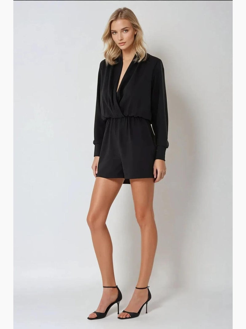 Combishort col v profond hiccup Noir - Kiabi