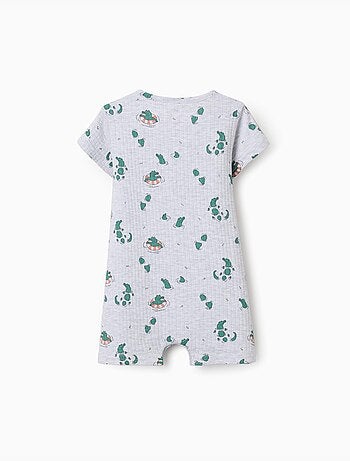 Combishort côtelé avec motif alligator