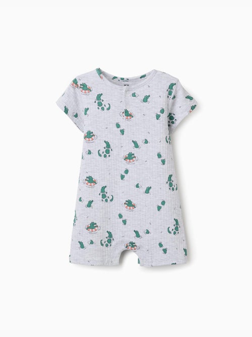 Combishort côtelé avec motif alligator - Kiabi