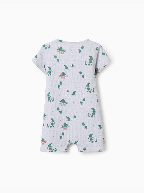 Combishort côtelé avec motif alligator - Kiabi