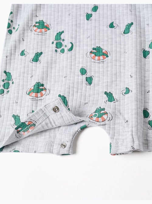 Combishort côtelé avec motif alligator - Kiabi