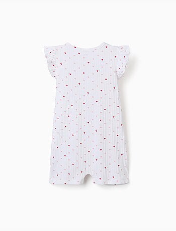 Combishort côtelé avec motif cœur