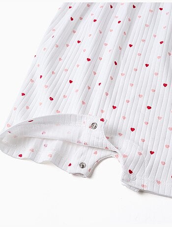 Combishort côtelé avec motif cœur