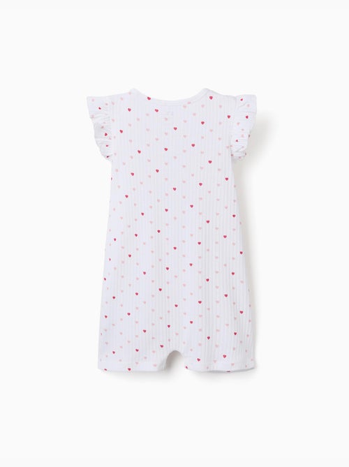 Combishort côtelé avec motif cœur - Kiabi