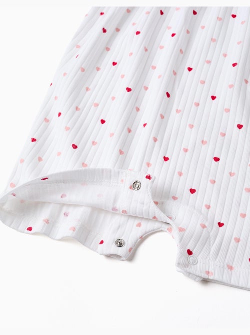 Combishort côtelé avec motif cœur - Kiabi