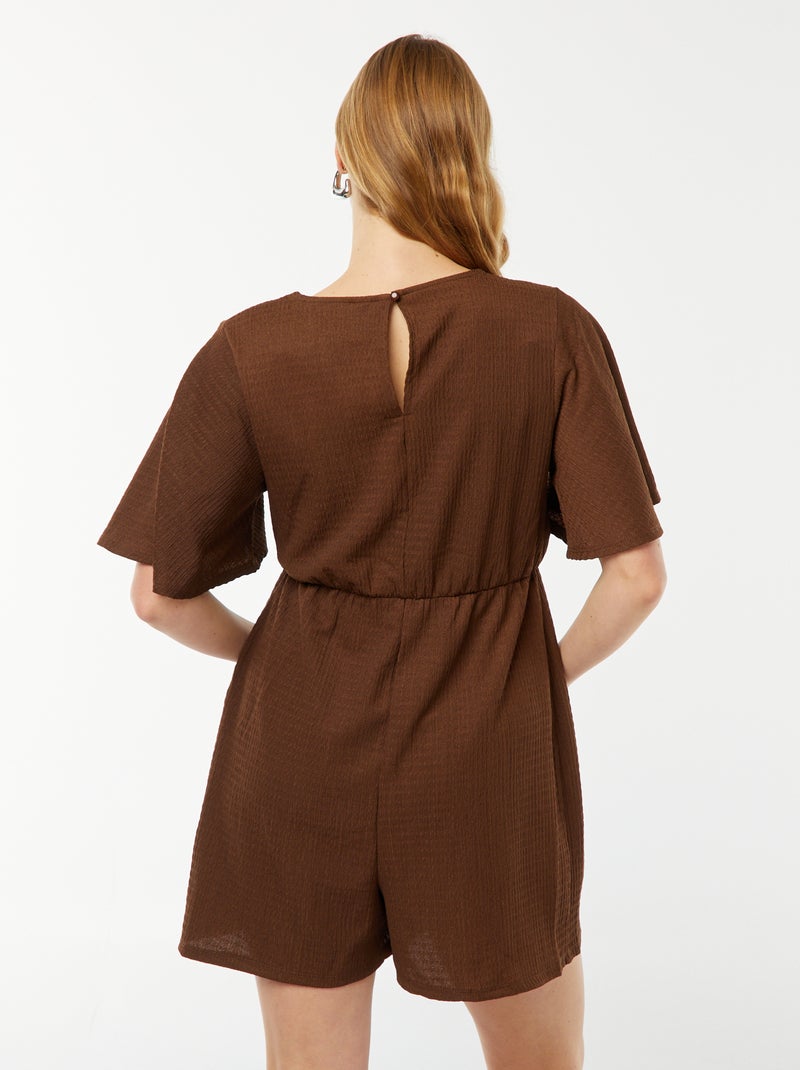 Combishort de maternité en maille gaufrée Marron - Kiabi