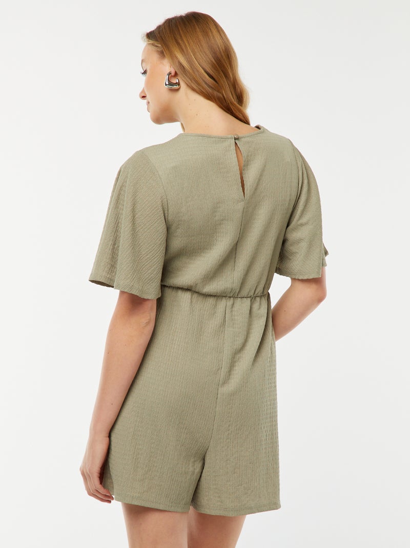 Combishort de maternité en maille gaufrée Vert - Kiabi