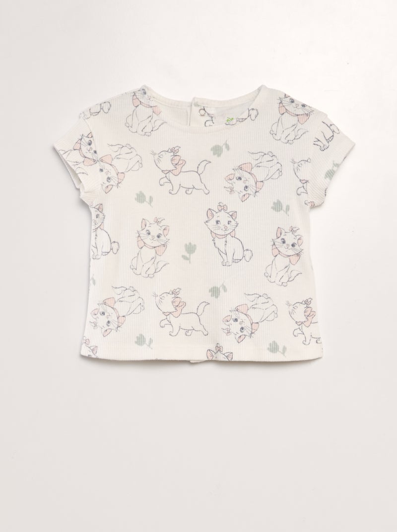 Combishort denim + T-shirt imprimé 'Marie' des 'Aristochats' - 2 pièces Marie - Kiabi