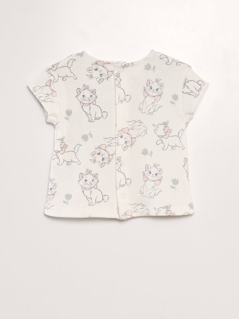 Combishort denim + T-shirt imprimé 'Marie' des 'Aristochats' - 2 pièces Marie - Kiabi
