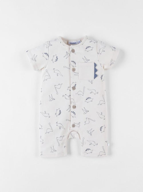Combishort dino en molleton, vanille Noukie's - Kiabi