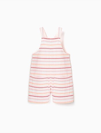 Combishort en coton à rayures avec poches avant